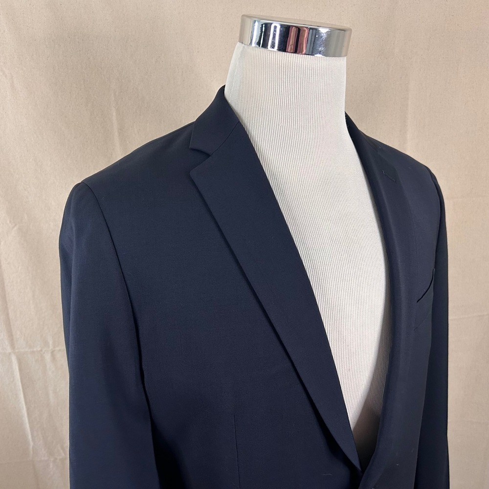 Banana Republic 40L Tailored Fit Sport Coat Cerruti Wool Navy Blue Two Button